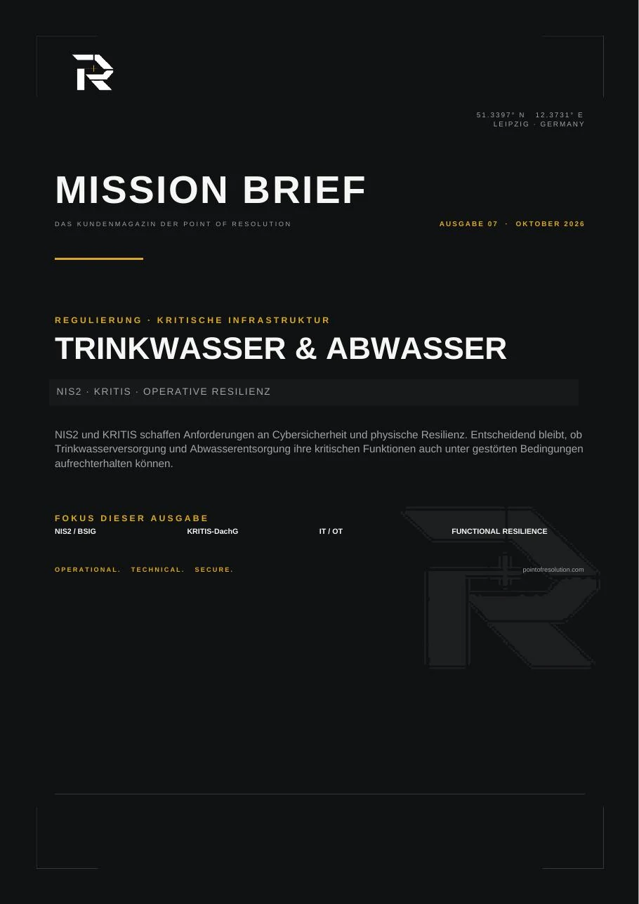 Cover Mission Brief 07 – NIS2 KRITIS Trinkwasser und Abwasser